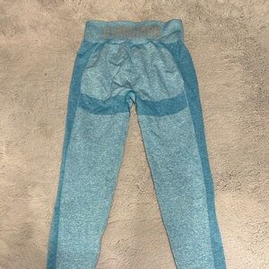 Gymshark Kids Aqua Blue Seamless Leggings